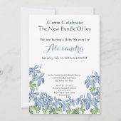 Chic Floral Columbine Blue Boy Baby shower (Voorkant)