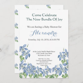 Chic Floral Columbine Blue Boy Baby shower