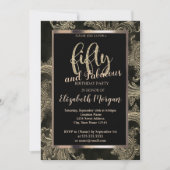 Chic Floral Damask Lijst 50th Birthday Kaart (Voorkant)