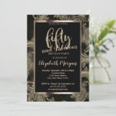 Chic Floral Damask Lijst 50th Birthday Kaart (Staand voorkant)