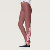 Chic floral dark dusty roze actief draag Leggings (Links)
