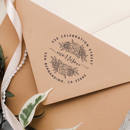 Chic Floral de Naam van het Manuscript van de Doua Rubberstempel