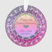 Chic Floral Diamond 50th Wedding Jubileum Ornament (voorkant)