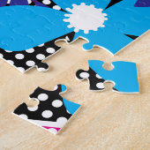 Chic Floral & Dot Pattern met Bladeren Legpuzzel (Zijkant)
