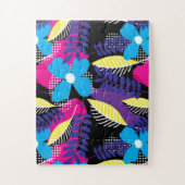 Chic Floral & Dot Pattern met Bladeren Legpuzzel (Verticaal)