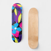 Chic Floral & Dot Pattern met Bladeren Persoonlijk Skateboard (Voorkant)