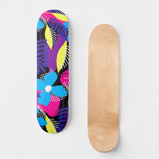 Chic Floral & Dot Pattern met Bladeren Persoonlijk Skateboard (Voorkant)