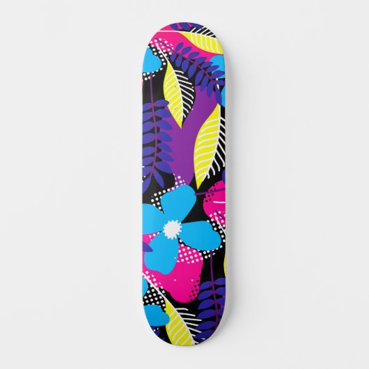 Chic Floral & Dot Pattern met Bladeren Persoonlijk Skateboard (Voorkant)
