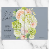 Chic Floral Dusty Blue Wedding Save The Date