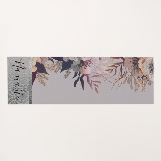 Chic Floral Elegant Damask Yogamat (Achterkant (horizontaal))