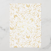 Chic Floral Elegant Modern Verjaardag Goud Folie Uitnodiging (Achterkant)
