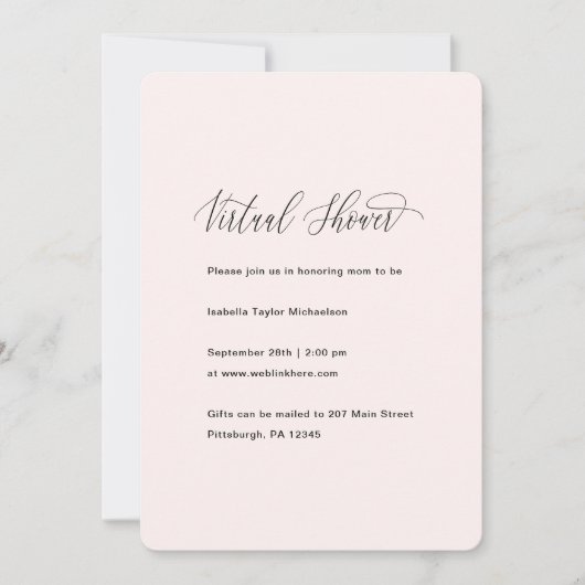 Chic Floral en groen Virtual Baby shower Kaart (Voorkant)