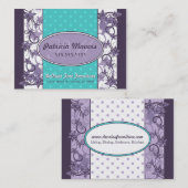 Chic Floral en Polka Dot Visitekaartje (Voorkant / Achterkant)