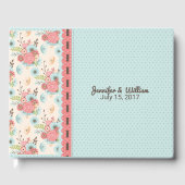 Chic Floral en Polka Dot Wedding Guest Book Gastenboek (Voorkant)