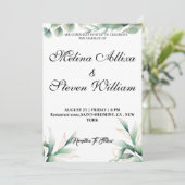 Chic Floral eucalyptus botanische bruiloft Kaart (Staand voorkant)