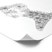 Chic Floral Face Illustration Mode Poster (Hoek)