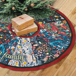 Chic Floral Faux Patchwork Christmas Tree custom Kerstboom Rok
