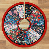 Chic Floral Faux Patchwork Christmas Tree custom Kerstboom Rok