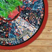 Chic Floral Faux Patchwork Christmas Tree custom Kerstboom Rok