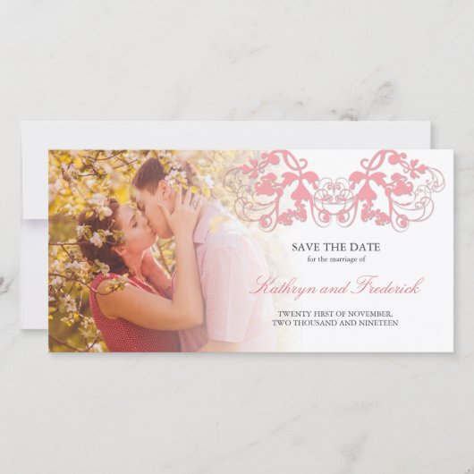  Chic Floral Flourish Save the Date Wedding (Voorkant)
