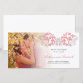  Chic Floral Flourish Save the Date Wedding (Voorkant / Achterkant)