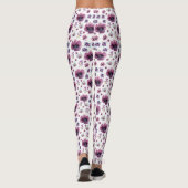 chic floral foliage purple blooming flowers leggings (Achterkant)
