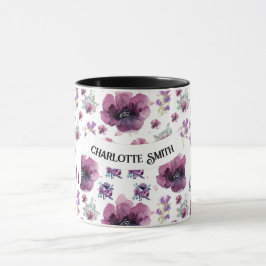 chic floral foliage purple blooming flowers mok