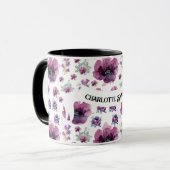 chic floral foliage purple blooming flowers mok (Voorkant links)