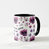 chic floral foliage purple blooming flowers mok (Voorkant rechts)