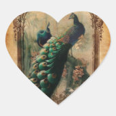 chic floral frans moderne  vredesmacht hart sticker (Voorkant)