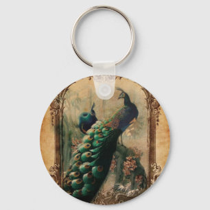 chic floral frans moderne vredesmacht sleutelhanger