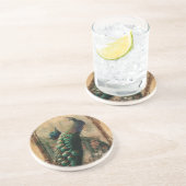 chic floral frans moderne  vredesmacht zandsteen onderzetter (Zijkant)