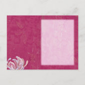Chic Floral Fuchsia Wedding RSVP Uitnodiging Briefkaart (Achterkant)