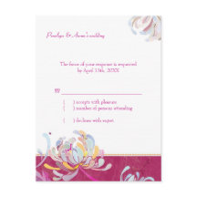 Chic Floral Fuchsia Wedding RSVP