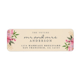 Chic Floral Future de heer Mrs Wedding Return Etiket