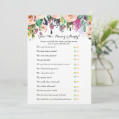 Chic Floral Garden Baby shower Spelletjes x2 Kaart (Staand voorkant)