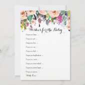 Chic Floral Garden Baby shower Spelletjes x2 Kaart (Achterkant)