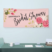 Chic Floral Garden Vrijgezellenfeest Celebration Spandoek (Beurs)