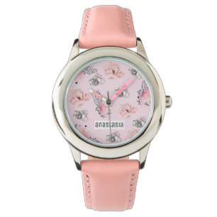Chic Floral gepersonaliseerd Horloge