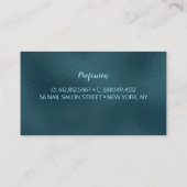 Chic floral glittery Blauwgroen Turquoise gold mon Visitekaartje (Achterkant)