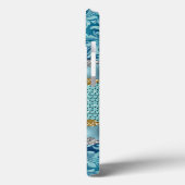 Chic floral glittery Gold Turquoise blauwgroen mon Case-Mate iPhone Case (Achterkant / Links)