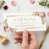 Chic Floral Gold Beauty Salon Gift Certificate