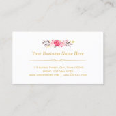 Chic Floral Gold Lijst Makeup Artist Beauty Salon Visitekaartje (Achterkant)