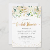 Chic Floral Gold Vrijgezellenfeest Kaart (Voorkant)