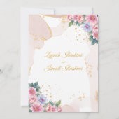 Chic Floral Goud Beige Islamitische Moslim Huwelij Kaart (Achterkant)