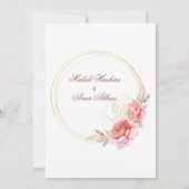 Chic Floral Goud Moslim Islamitisch Arabisch Huwel Kaart (Achterkant)