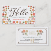 Chic Floral Hallo Visitekaartje (Voorkant / Achterkant)