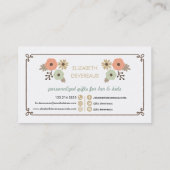 Chic Floral Hallo Visitekaartje (Achterkant)