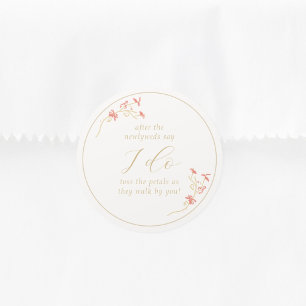Chic Floral & Ivoor bruiloft Ronde Sticker