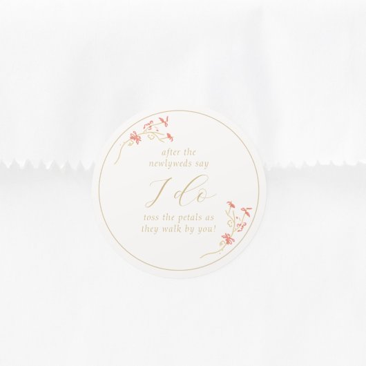 Chic Floral & Ivoor bruiloft Ronde Sticker